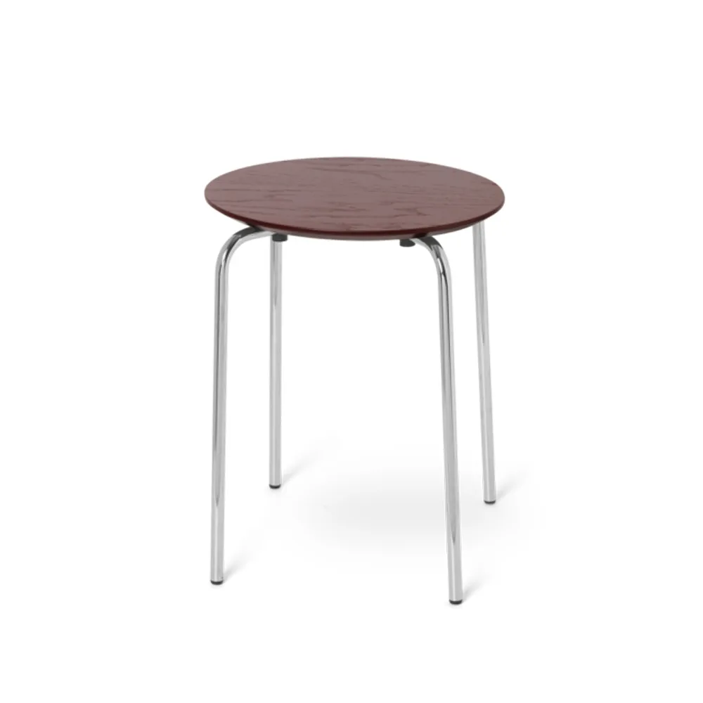 Tabouret Herman, Red brown, structure chromée Ferm Living