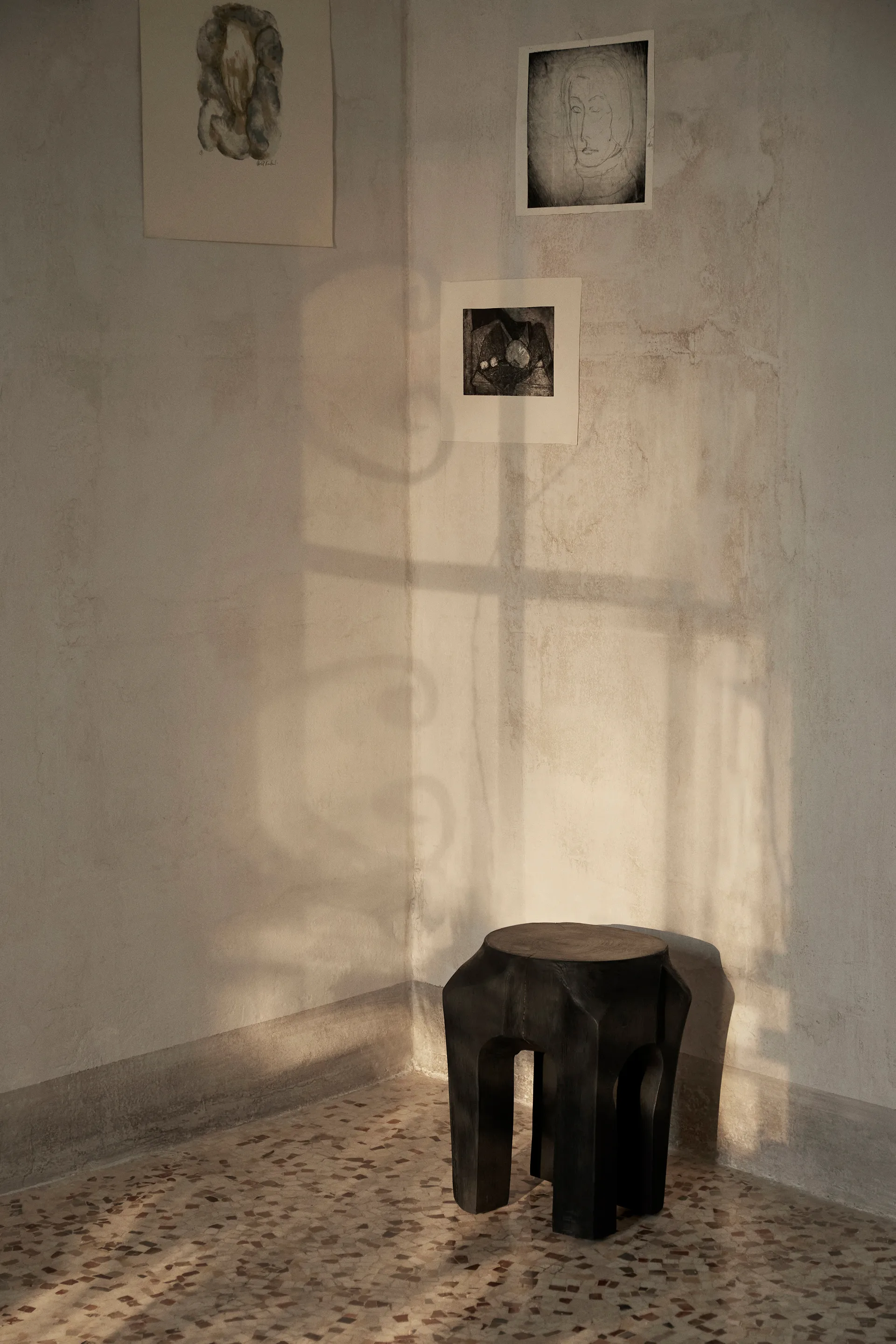Tabouret Root Ø 30x40 cm, Black stained Ferm Living