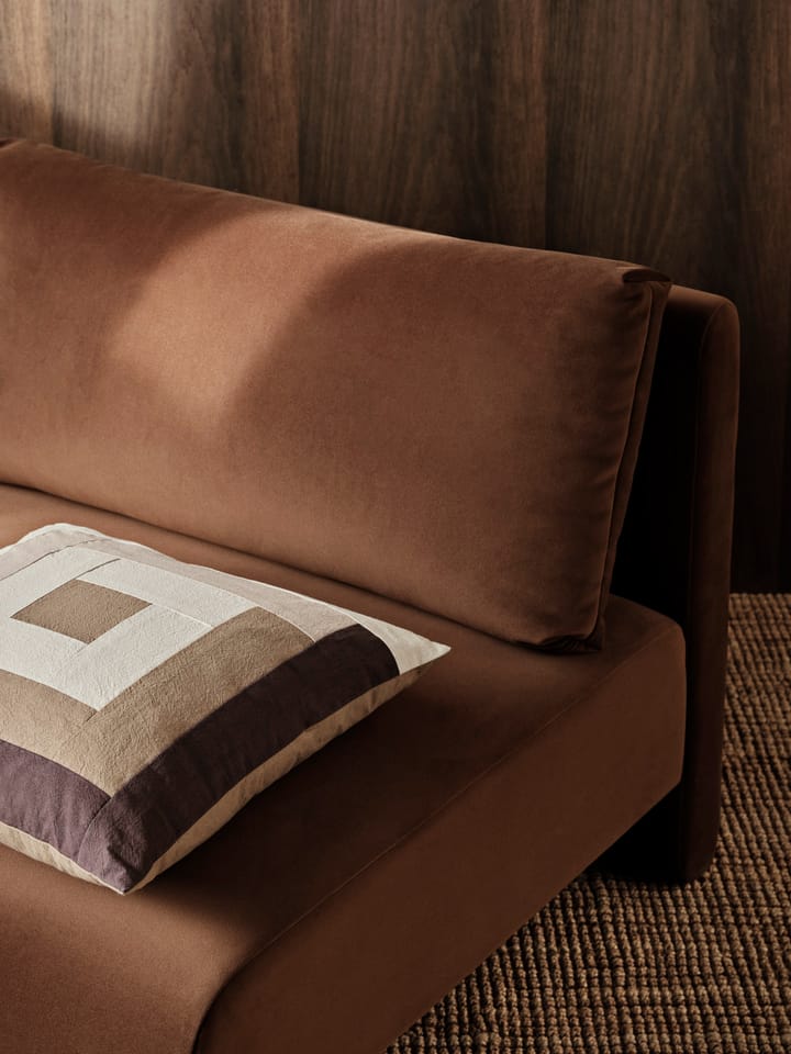 Taie Border patchwork 50x50 cm, Coffee-dark sand Ferm Living