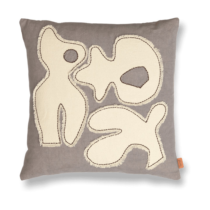 Taie Figure 50x50 cm - Gris Bleu-Ivory - Ferm LIVING