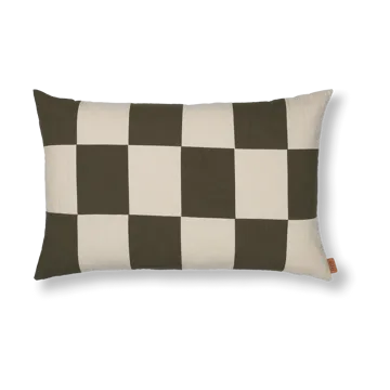 Taie Fold patchwork 40x60 cm - Dark Olive -undyed - Ferm Living