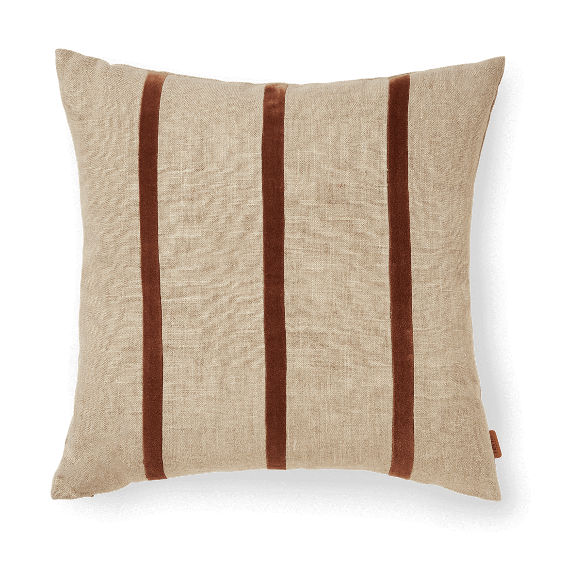 ferm LIVING Taie Senti Stripe 50x50 cm Linen-carob brown