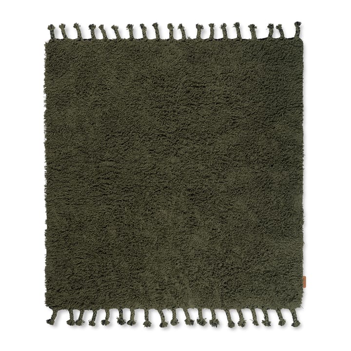 Tapis à poils longs Amass 140x140 cm - Olive - Ferm LIVING
