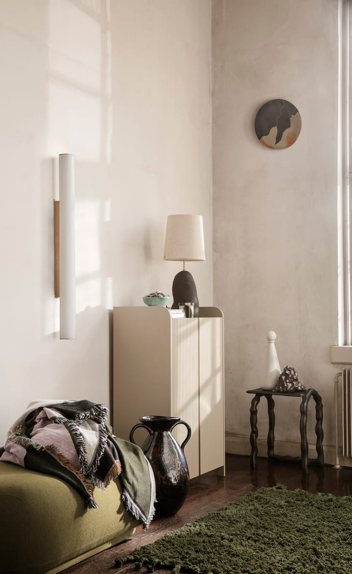 Tapis à poils longs Amass 140x140 cm, Olive Ferm Living
