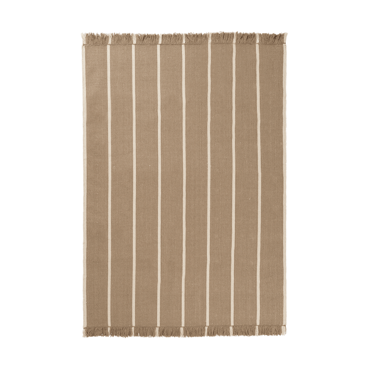 Ferm Living Tapis Calm kelim Dark Sand, Off-white, 140x200 cm