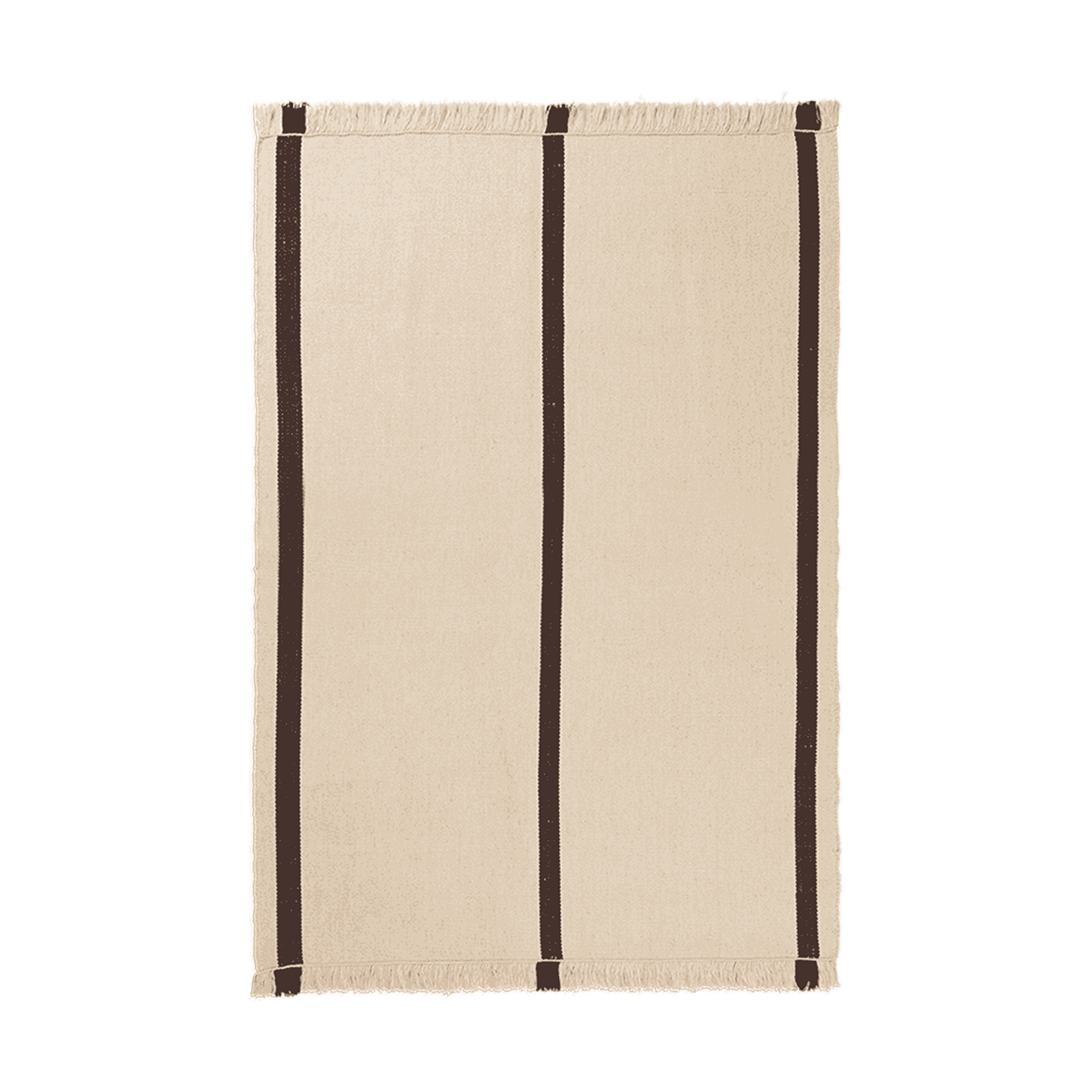 Ferm Living Tapis Calm kelim Off-white, Coffee, 140x200 cm