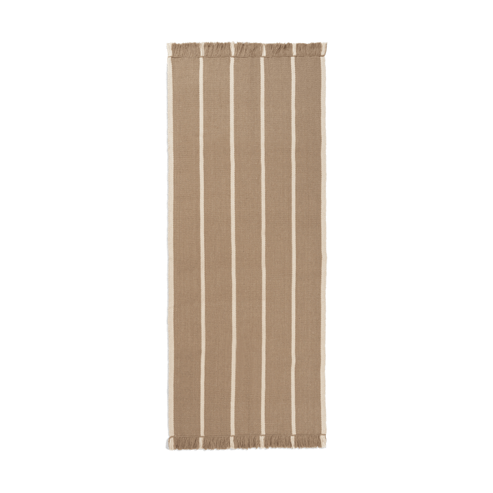 Tapis de couloir Calm kelim - Dark Sand, Off-white, 80x200 cm - Ferm LIVING