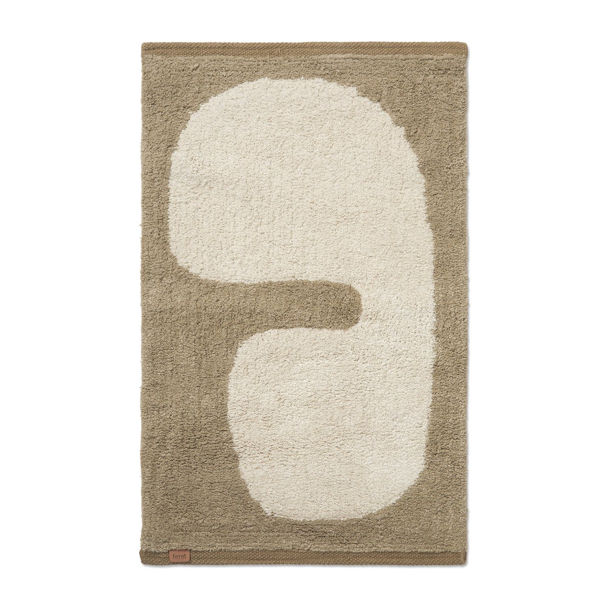ferm LIVING Tapis de salle de bain Lay 50x70 cm Dark taupe-off white