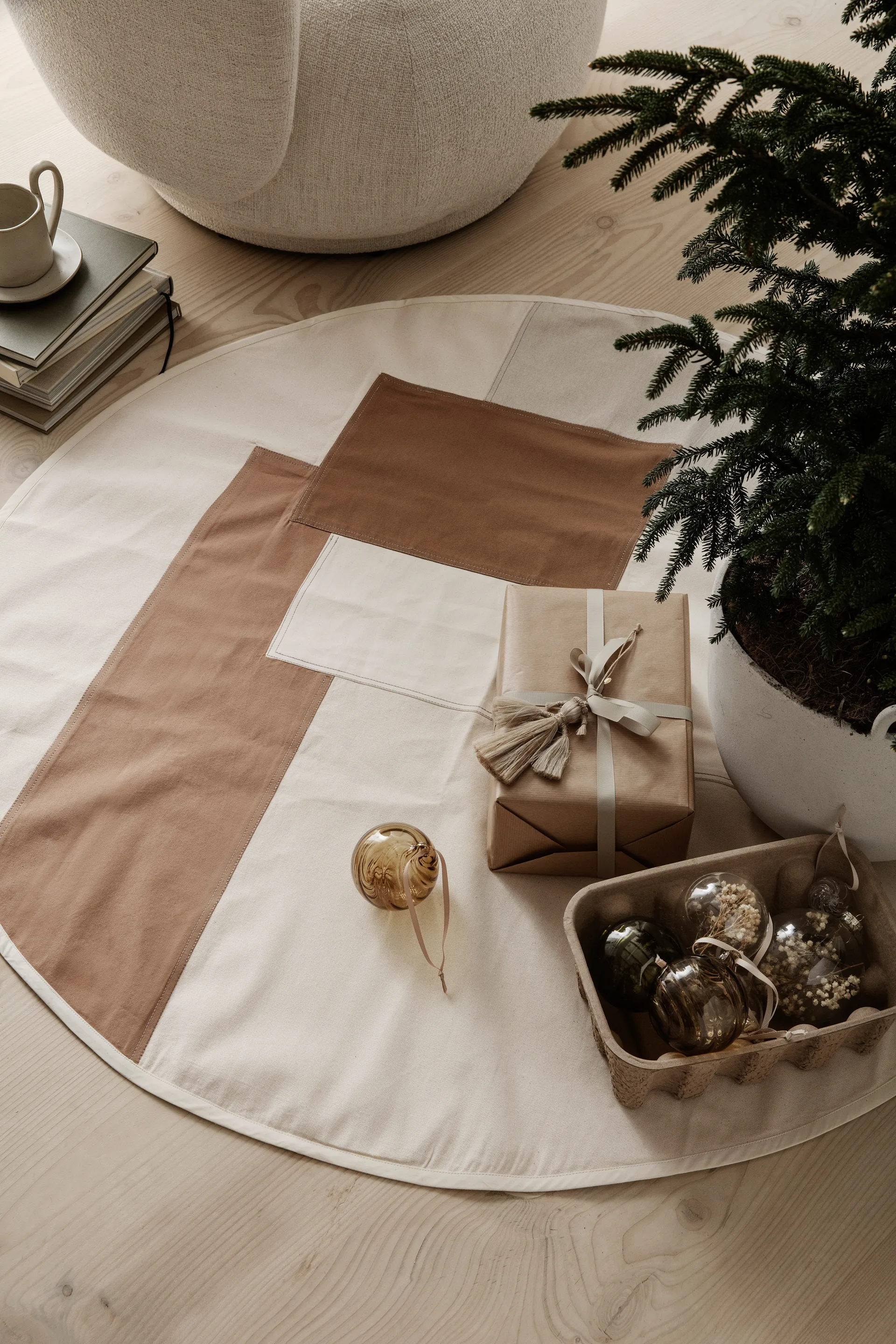 Tapis de sapin de Noël Tonal Ø120 cm, Natural Ferm Living