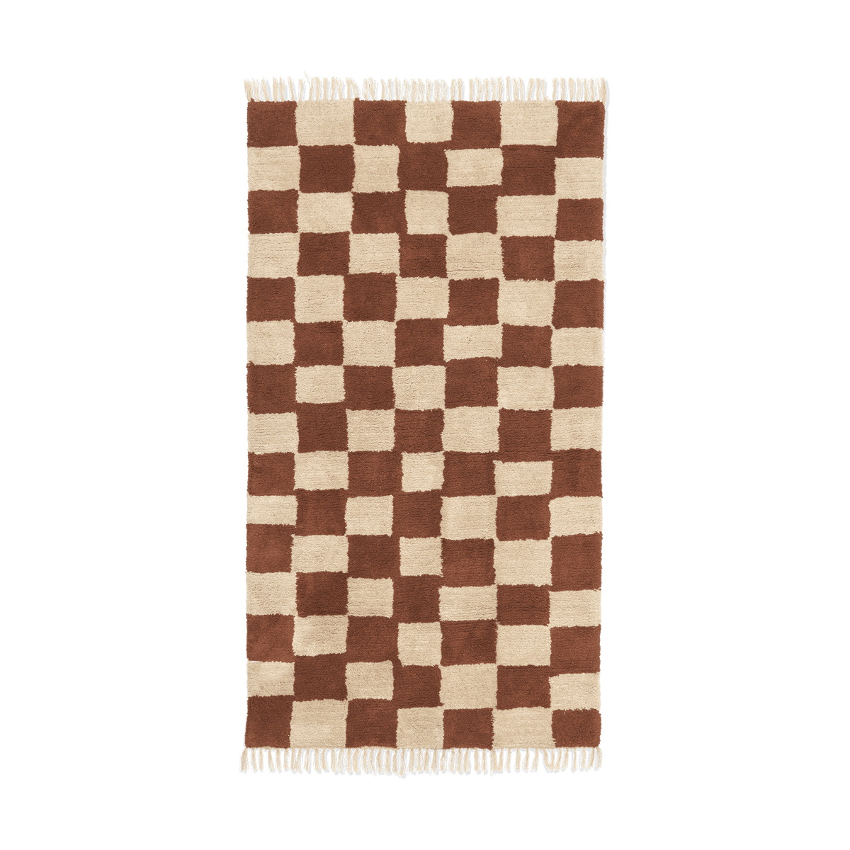 Ferm Living Tapis en coton Mara 80x150 cm Sable chaud rouillé