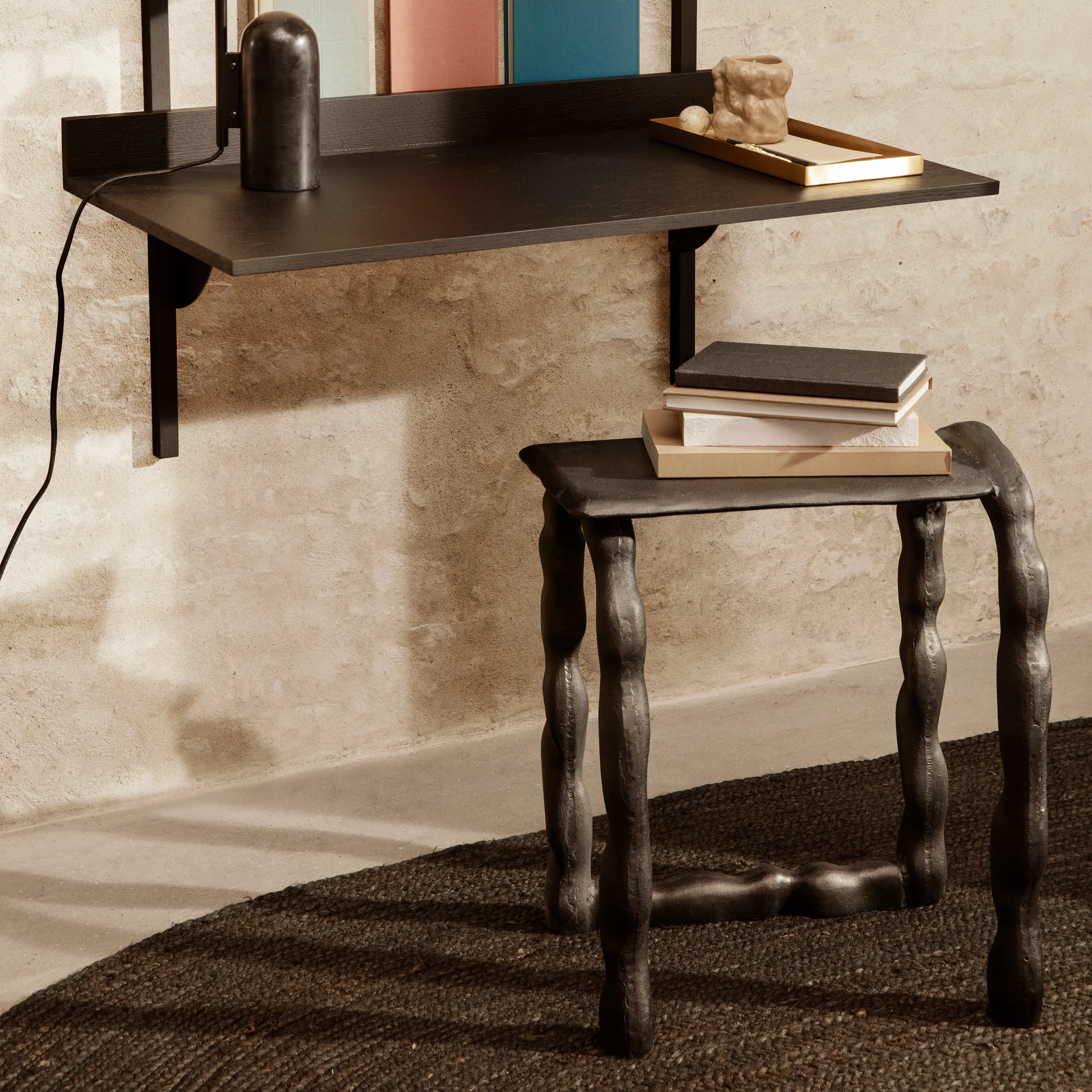 Tapis en jute Eternal Oval Large, Black Ferm Living