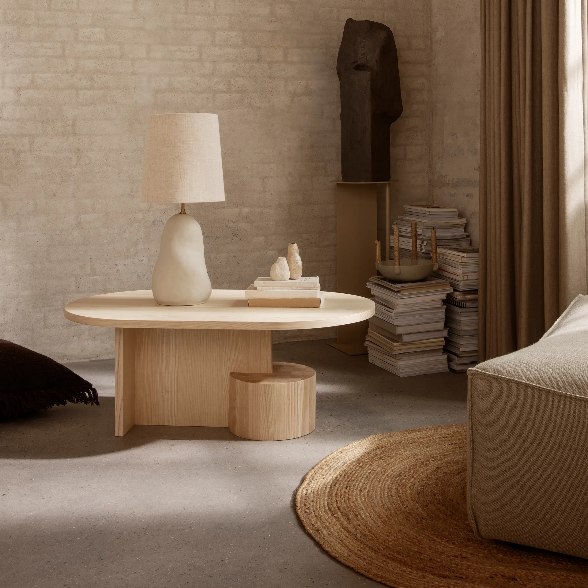 Tapis en jute rond Eternal large, Natural Ferm Living