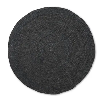 Tapis en jute rond Eternal small - Black - Ferm Living