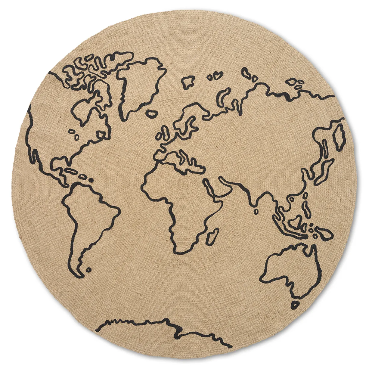Tapis en jute World large Ø130 cm, Beige Ferm Living