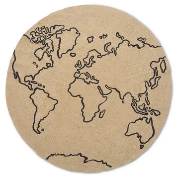 Tapis en jute World large Ø130 cm - Beige - Ferm Living
