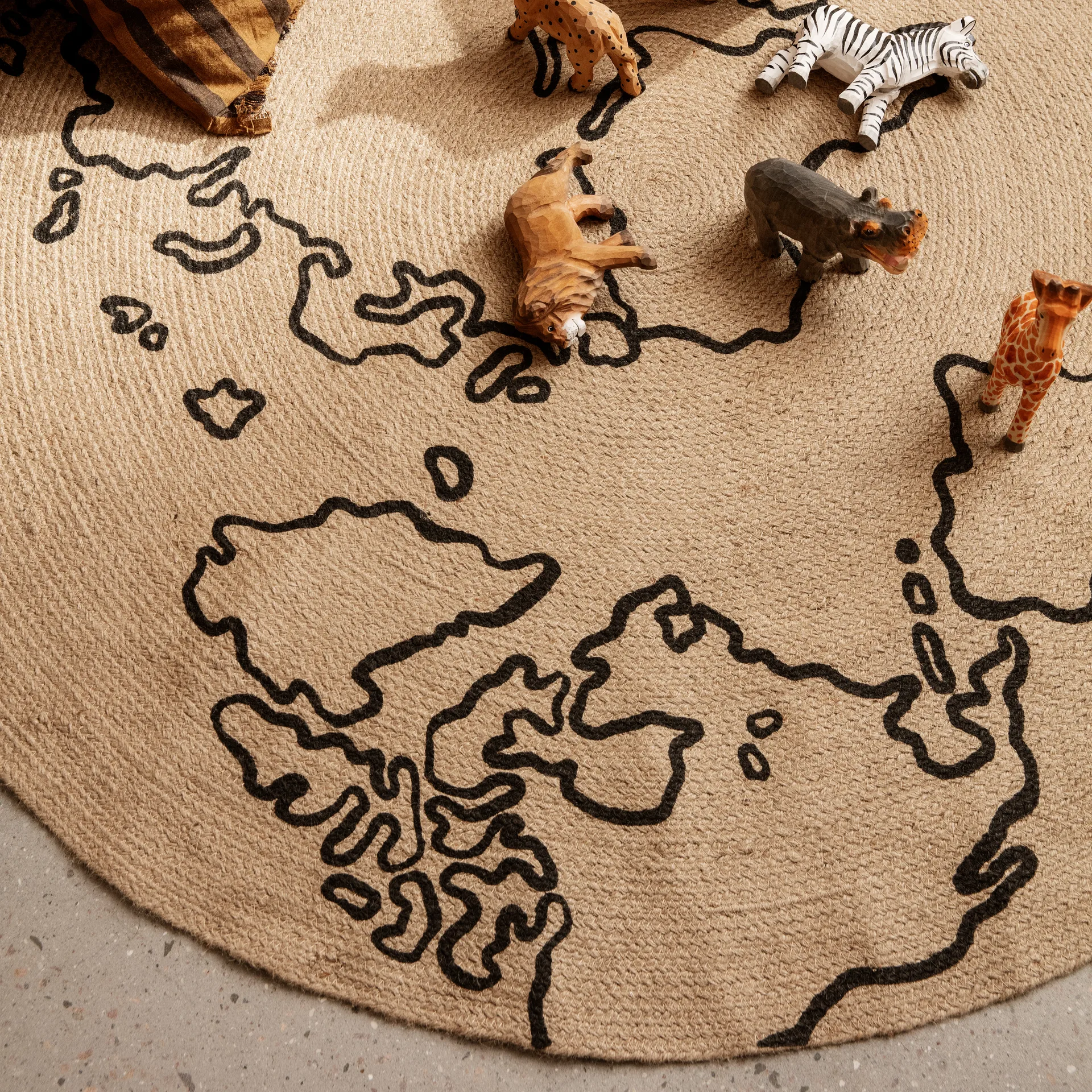 Tapis en jute World large Ø130 cm, Beige Ferm Living