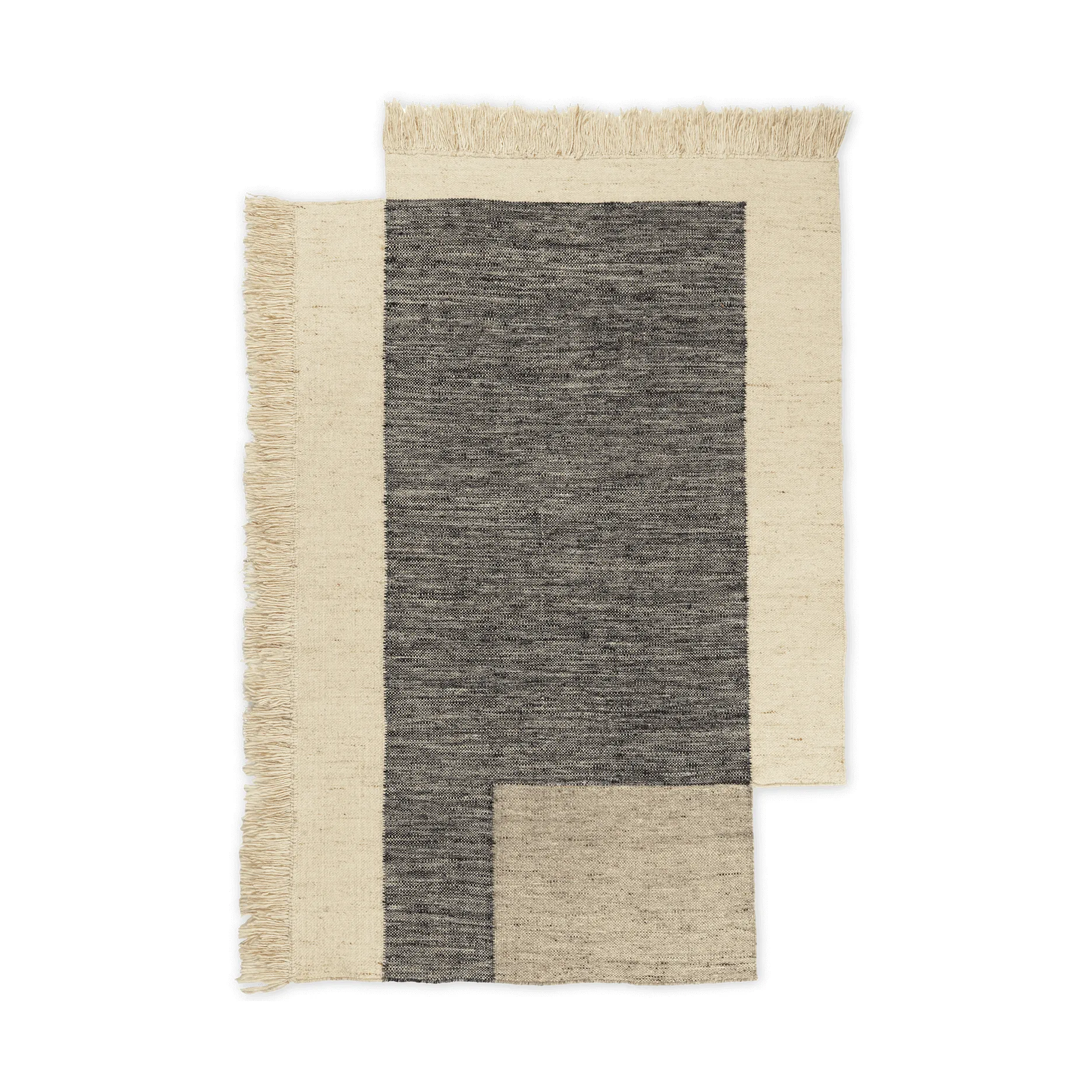 Tapis en laine Counter, Charbon-Blanc cassé, 140x200 cm Ferm Living