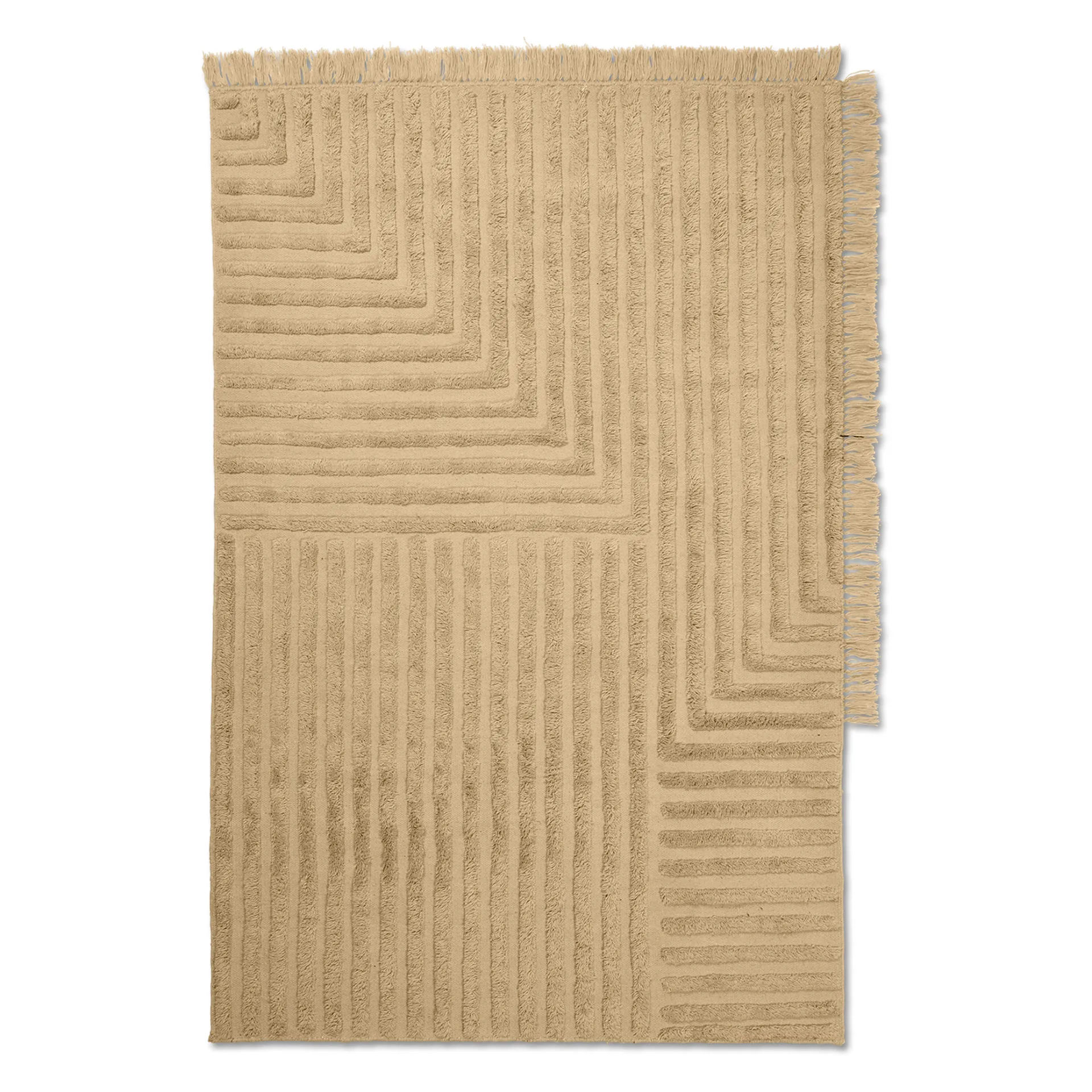 Tapis en laine Crease 140x200 cm, Light Sable Ferm Living