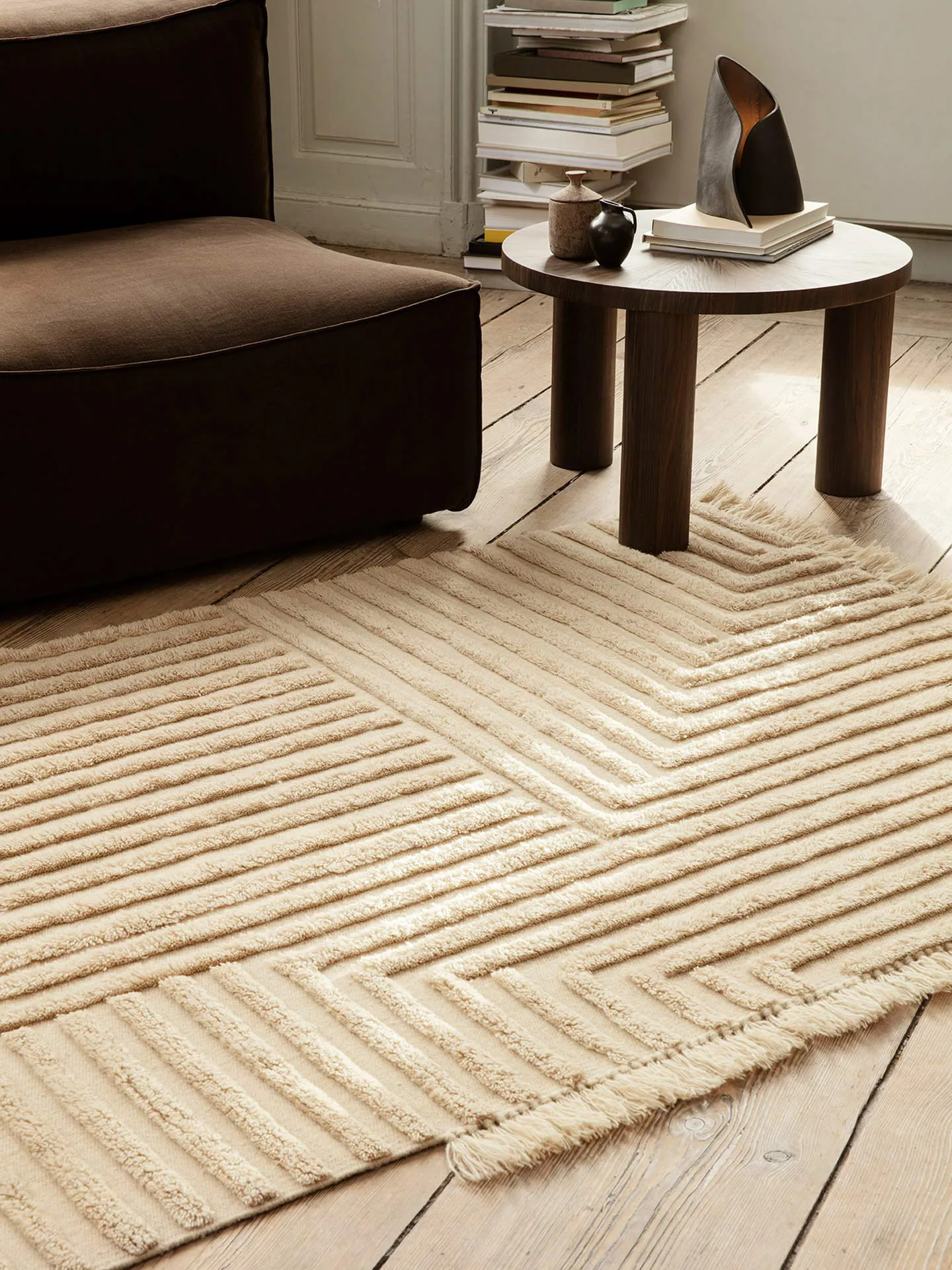 Tapis en laine Crease 140x200 cm, Light Sable Ferm Living