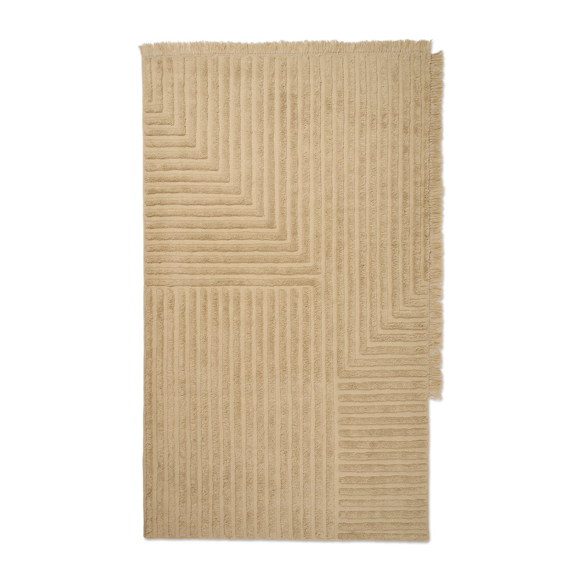 Ferm Living Tapis en laine Crease 160x250 cm Light sand