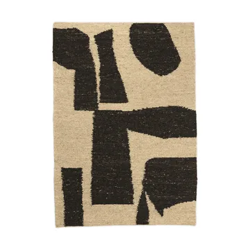 Tapis en laine Piece - Blanc cassé-café, 140x200 cm - Ferm Living