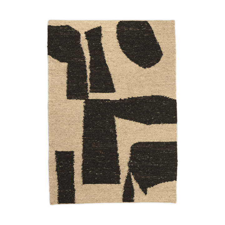 Tapis en laine Piece - Blanc cassé-café, 140x200 cm - Ferm Living