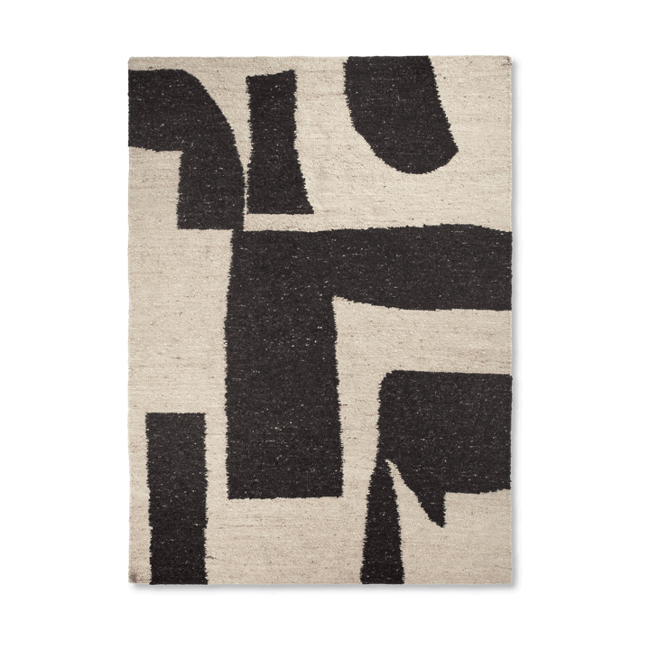 Tapis en laine Piece - Blanc cassé-café, 200x300 cm - Ferm LIVING