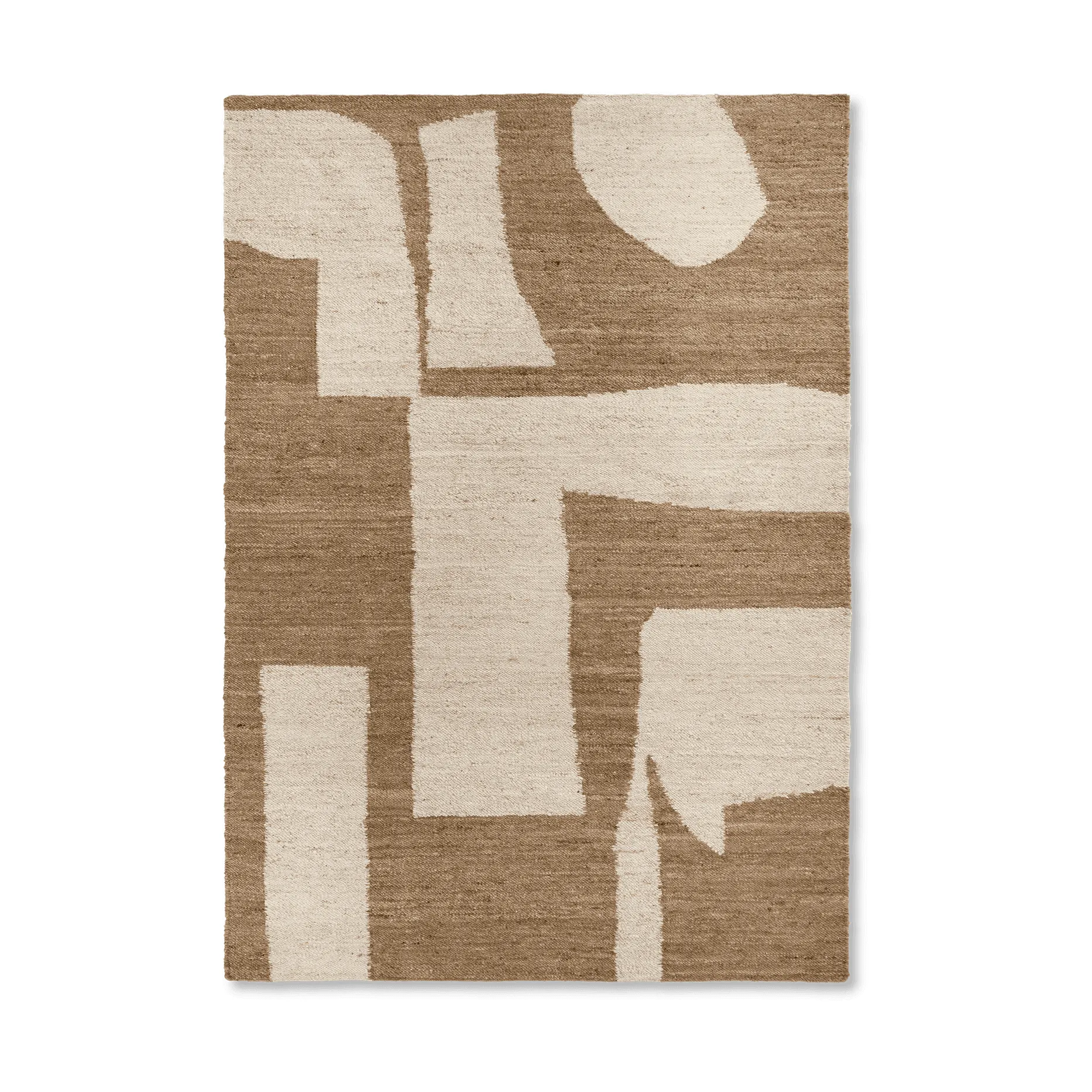 Tapis en laine Piece, Off-white-Toffee, 200x300 cm Ferm Living