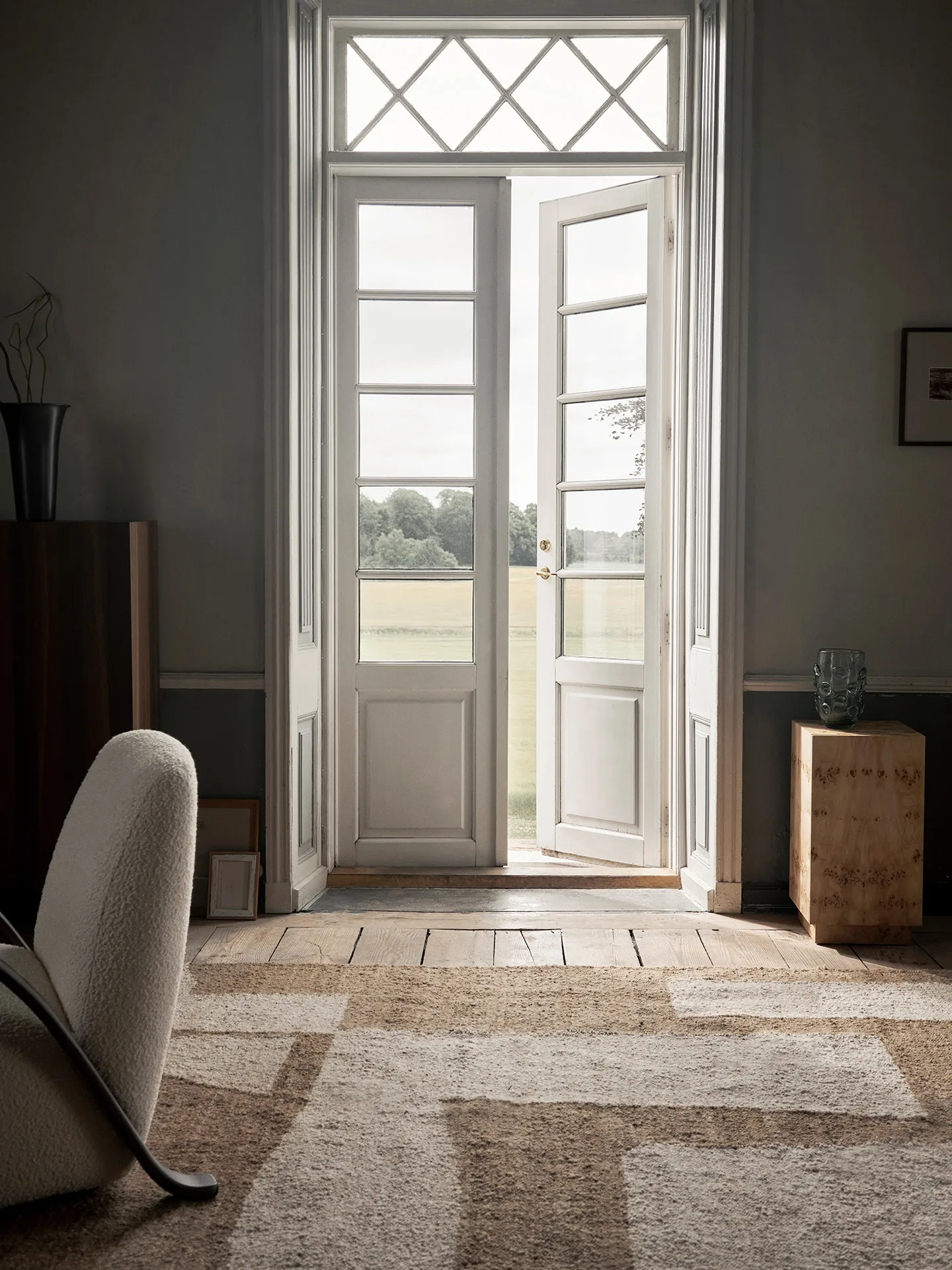 Tapis en laine Piece, Off-white-Toffee, 200x300 cm Ferm Living