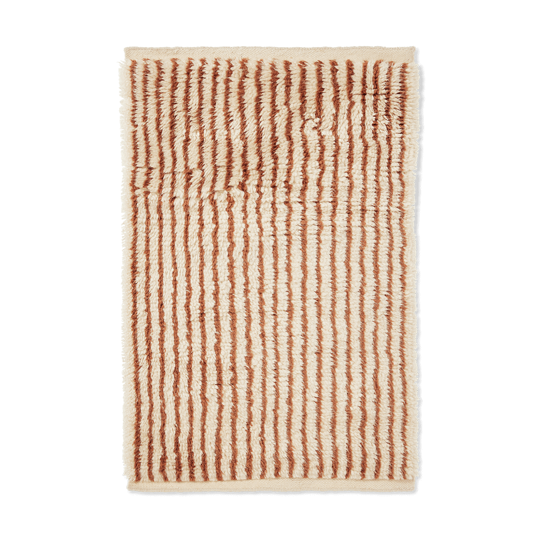 Ferm Living Tapis Kami Off white-red brown, 80x120 cm