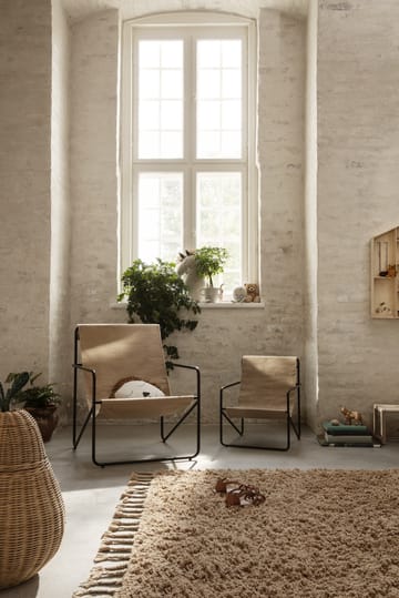 Tapis long pile Amass 140x140 cm - White Pepper - Ferm Living
