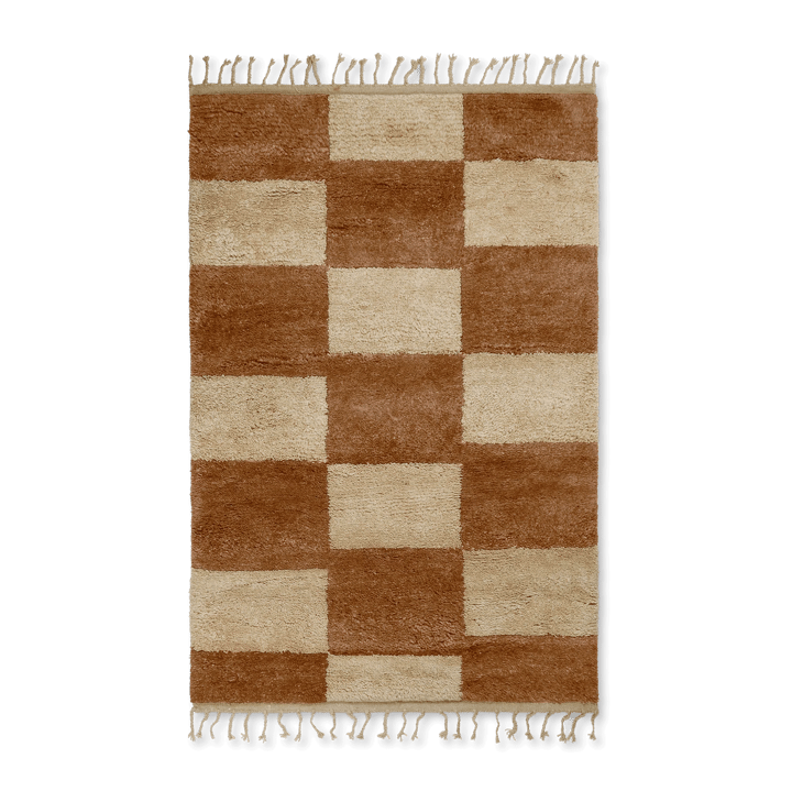 Tapis noué à la main Mara 120x180 cm - Dark Brick-off-white - Ferm LIVING