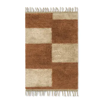 Tapis noué à la main Mara 80x120 cm - Dark Brick-off-white - Ferm Living