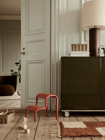 Tapis noué à la main Mara 80x120 cm - Dark Brick-off-white - Ferm Living