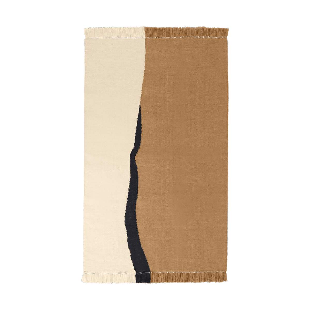 Ferm Living Tapis Soil Kelim Dark sand-off white, 140x200 cm