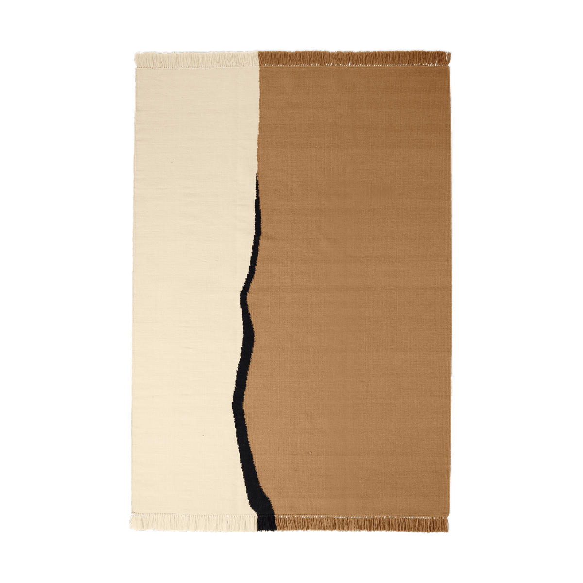 Ferm Living Tapis Soil Kelim Dark sand-off white, 170x240 cm
