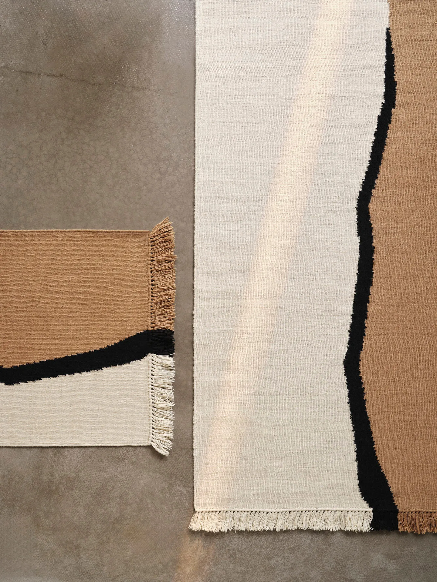Tapis Soil Kelim, Dark sand-off white, 170x240 cm Ferm Living