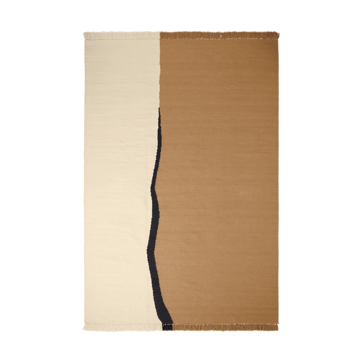 Ferm Living Tapis Soil Kelim Dark sand-off white, 200x300 cm