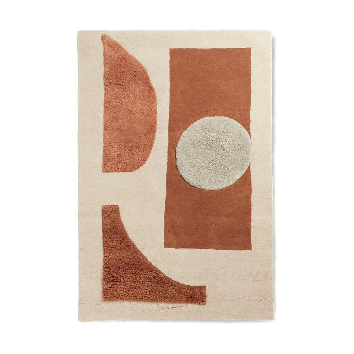 Ferm Living Tapis touffeté Bloco Blush-off white, 120x180 cm