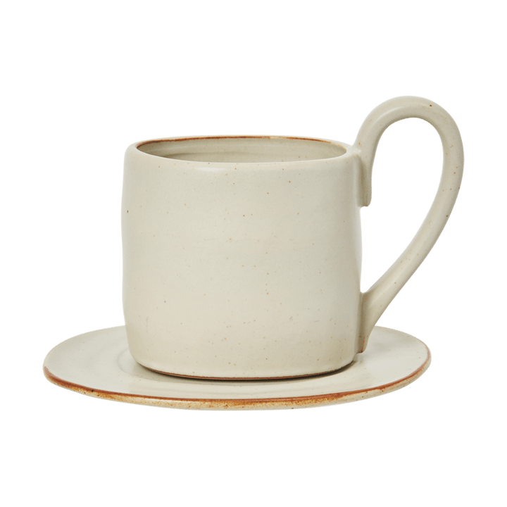 Tasse Flow avec sous-tasse 25 cl - Off-white speckle - Ferm Living