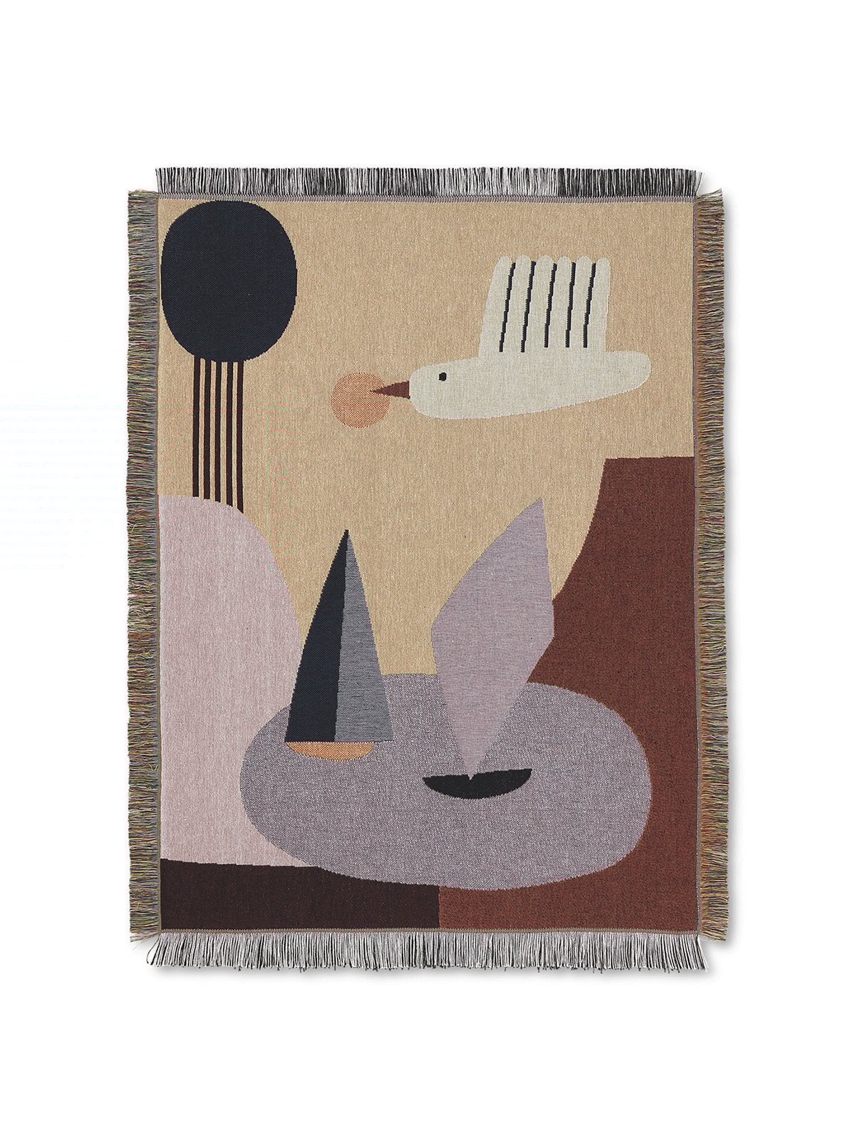 ferm LIVING Tenture murale Bird 80x110 cm | Design Scandinave | Décorations murales | Beige