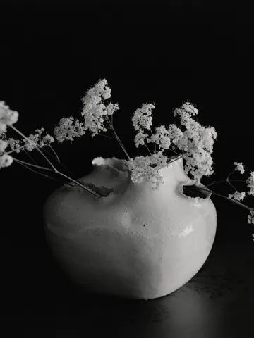 Tereo vase - Off-white moucheté, 18 cm - Ferm Living