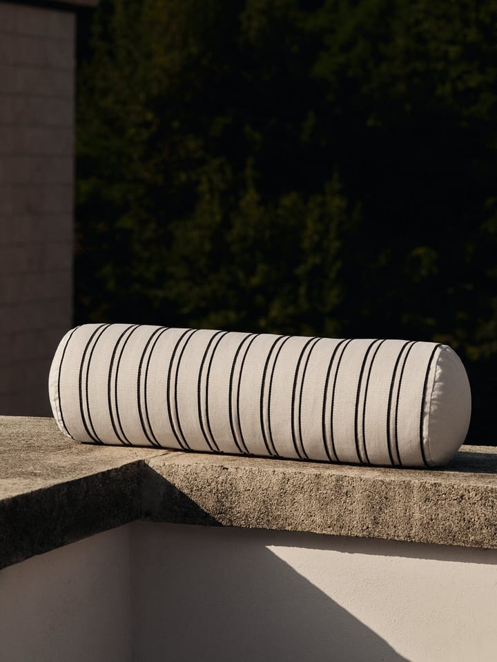 Twill coussin cylindrique bolster, Off-white-black Ferm Living