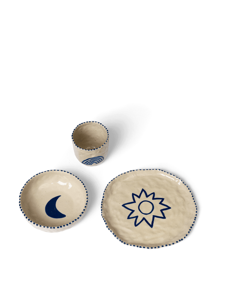 Vaisselle Naive 3 pièces, Deep blue Ferm Living