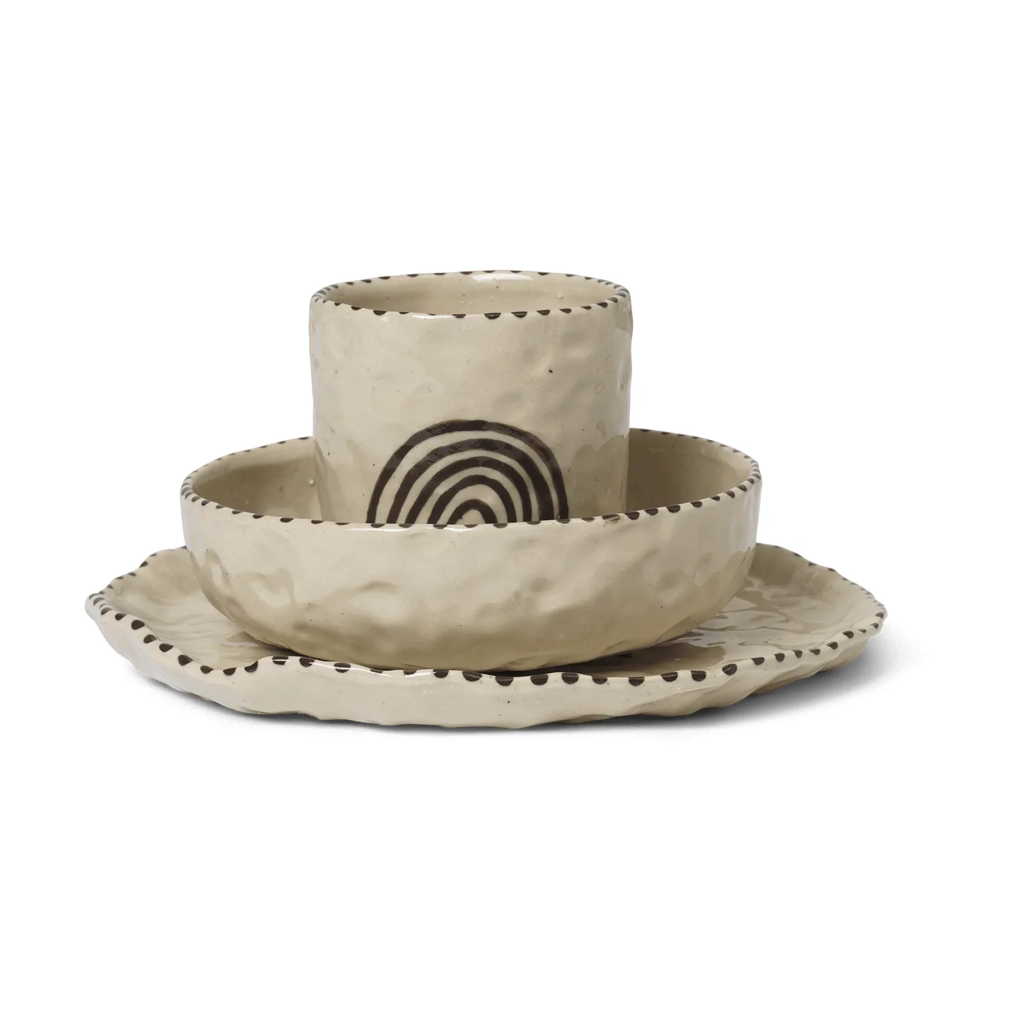 Vaisselle Naive 3 pièces, Red brown Ferm Living