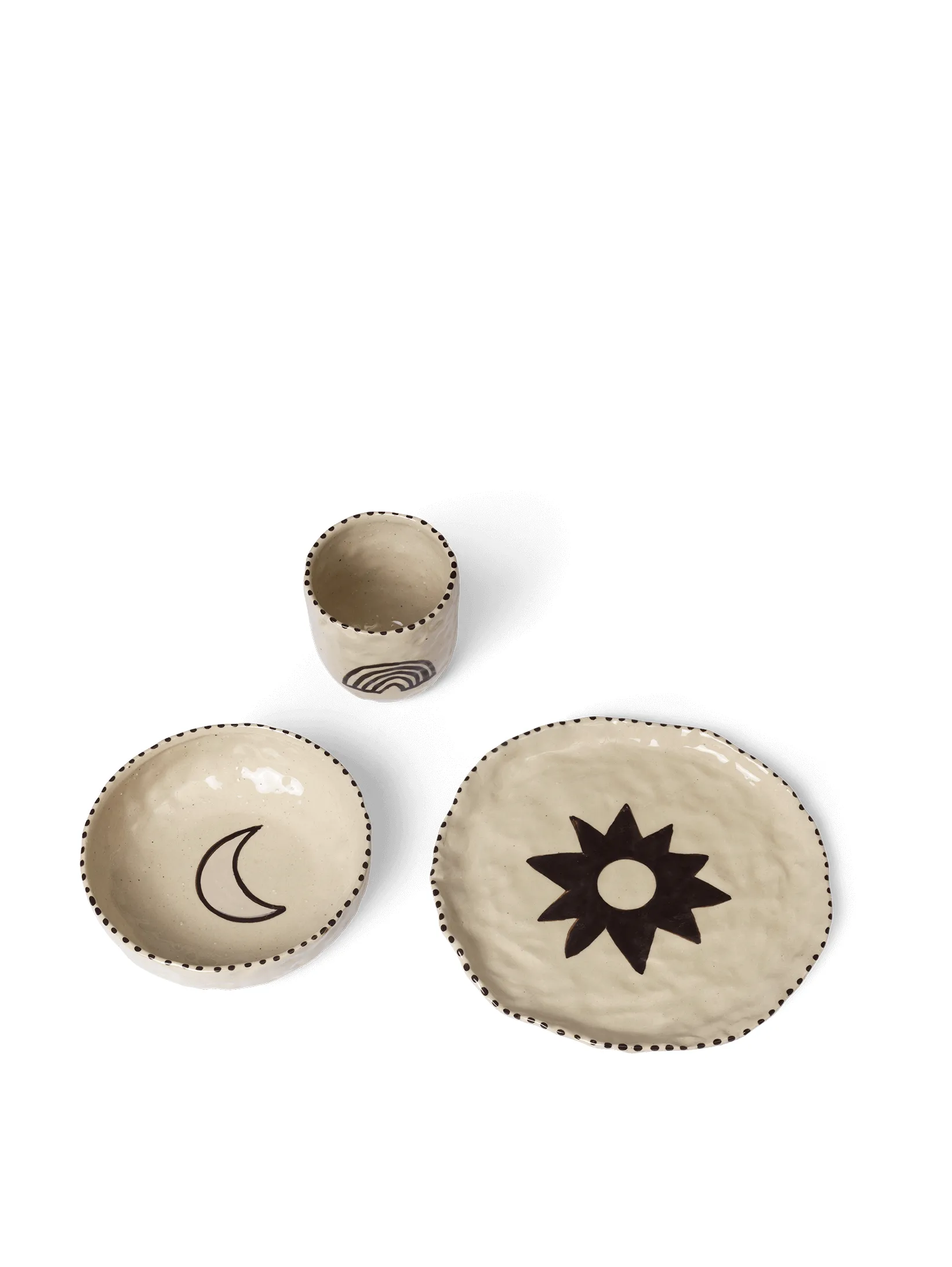 Vaisselle Naive 3 pièces, Red brown Ferm Living