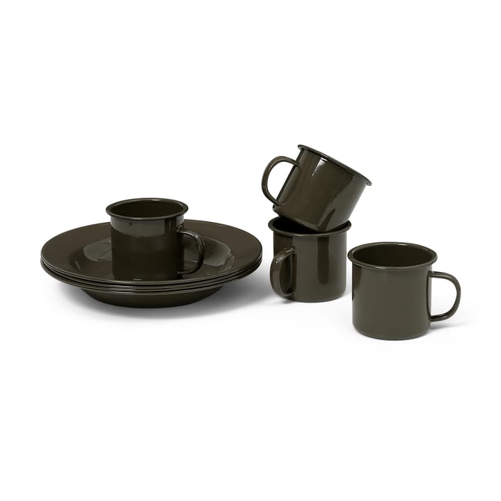 Vaisselle pique-nique Yard Picnic 8 pièces - Olive Green - Ferm LIVING