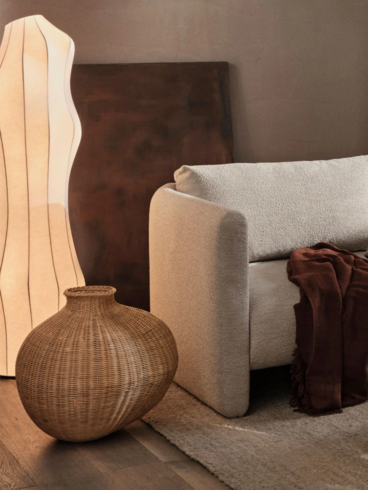 Vase de sol tressée Bola, Natural Ferm Living