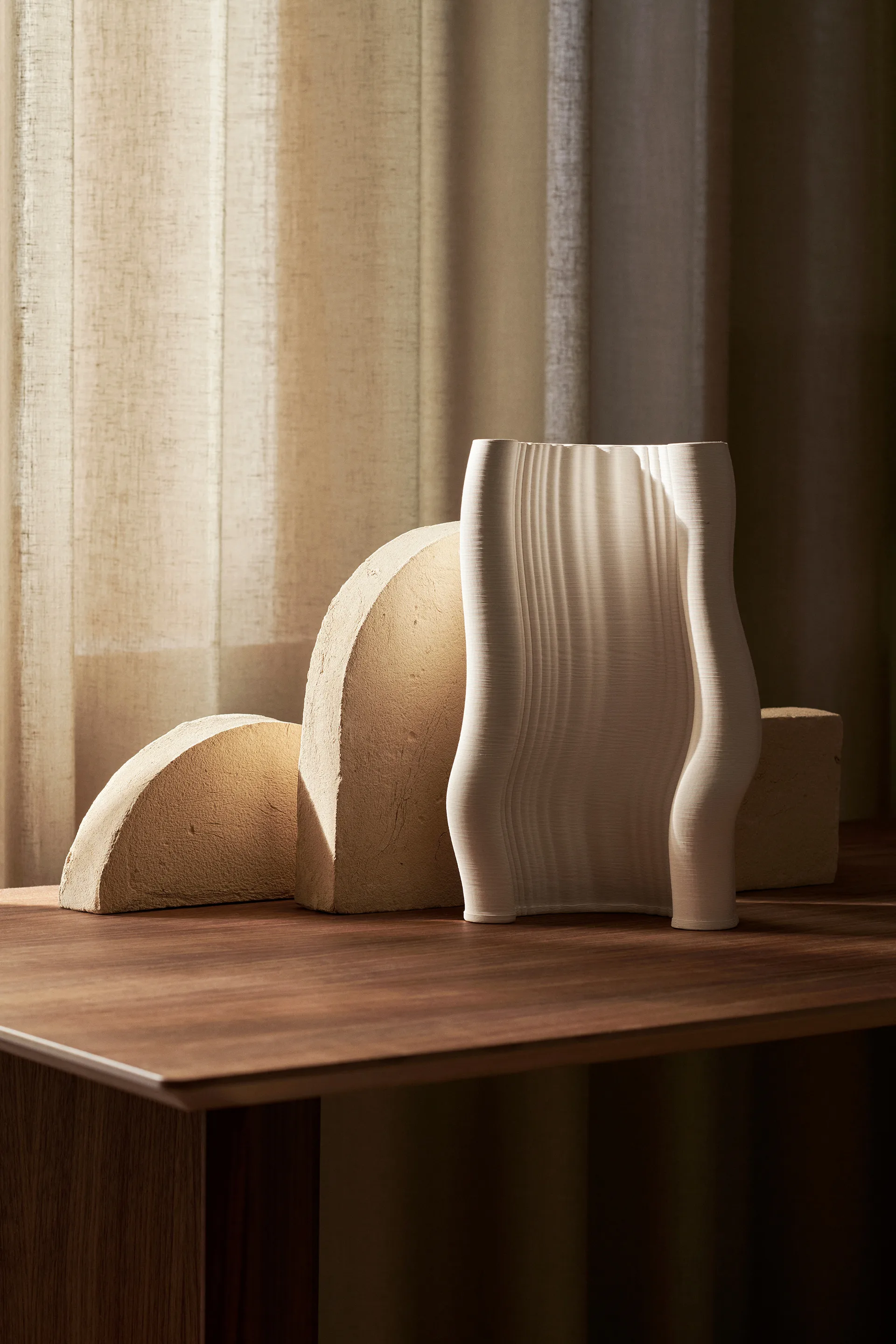 Vase Moire 19x30 cm, Blanc cassé Ferm Living