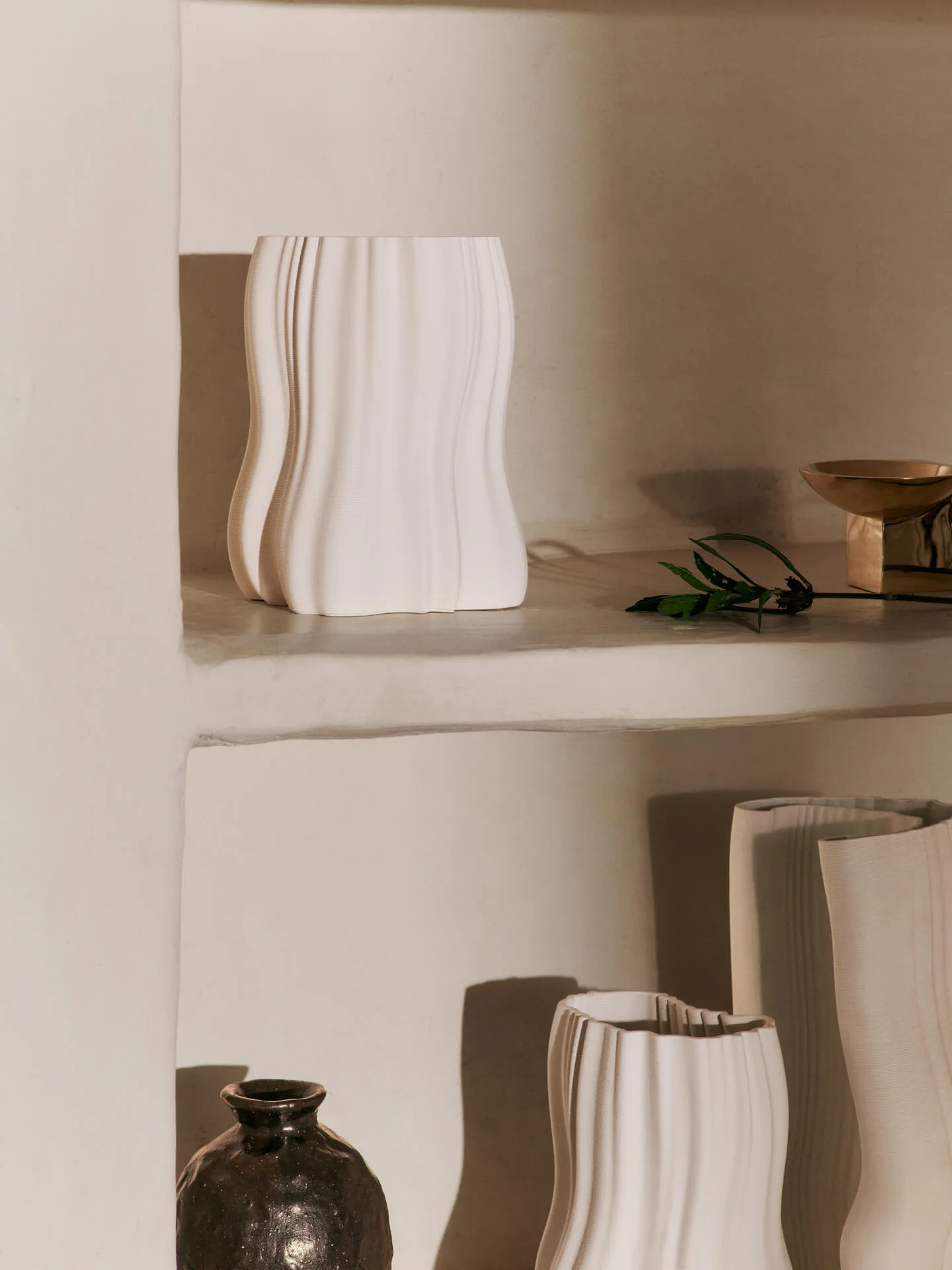Vase Moire 20 cm, Off-white Ferm Living
